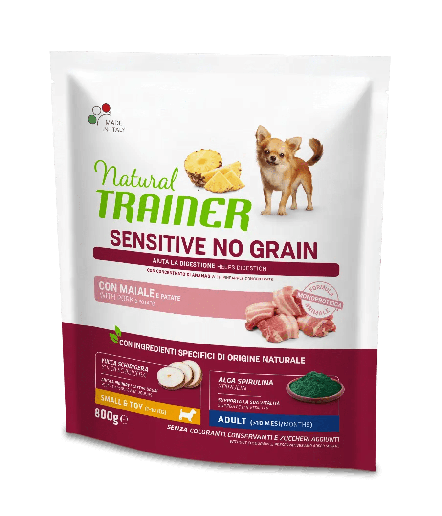 Trainer Sensitive No Grain Small&Toy Adult Maiale e Patate 800g