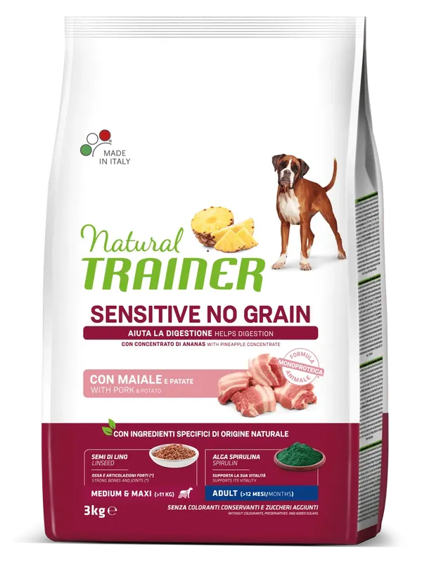 Trainer Sensitive No Grain Medium&Maxi Adult Maiale e Patate