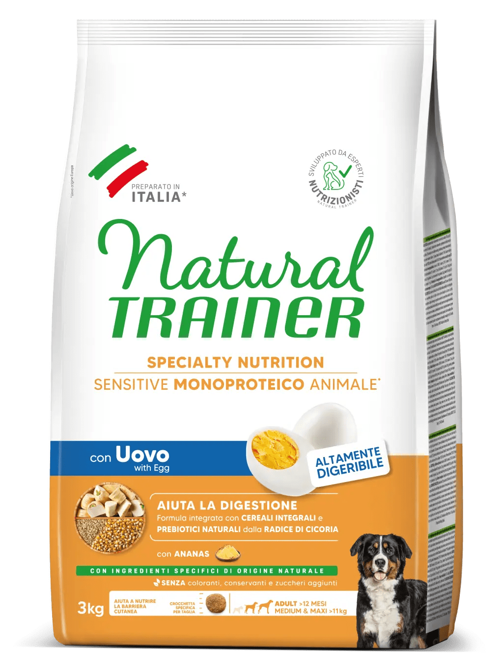 Trainer Sensitive Medium&Maxi Adult No Gluten con Uovo e Cereali Integrali 3kg