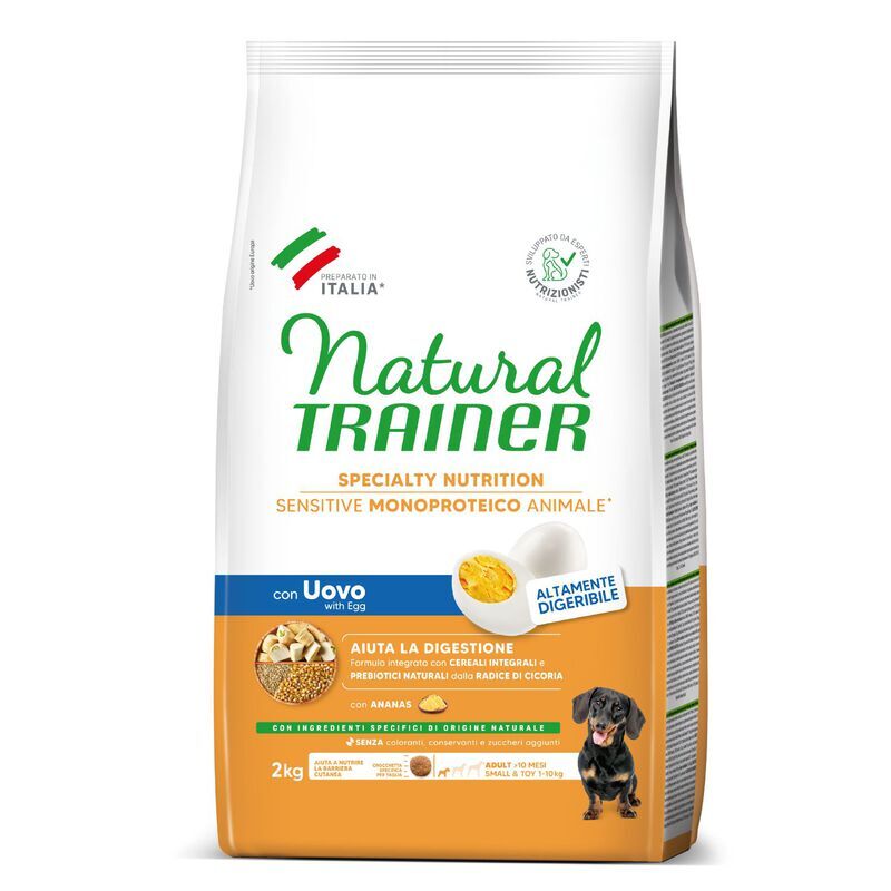 Trainer Sensitive Small&Toy Adult No Gluten con Uovo e Cereali Integrali 2kg