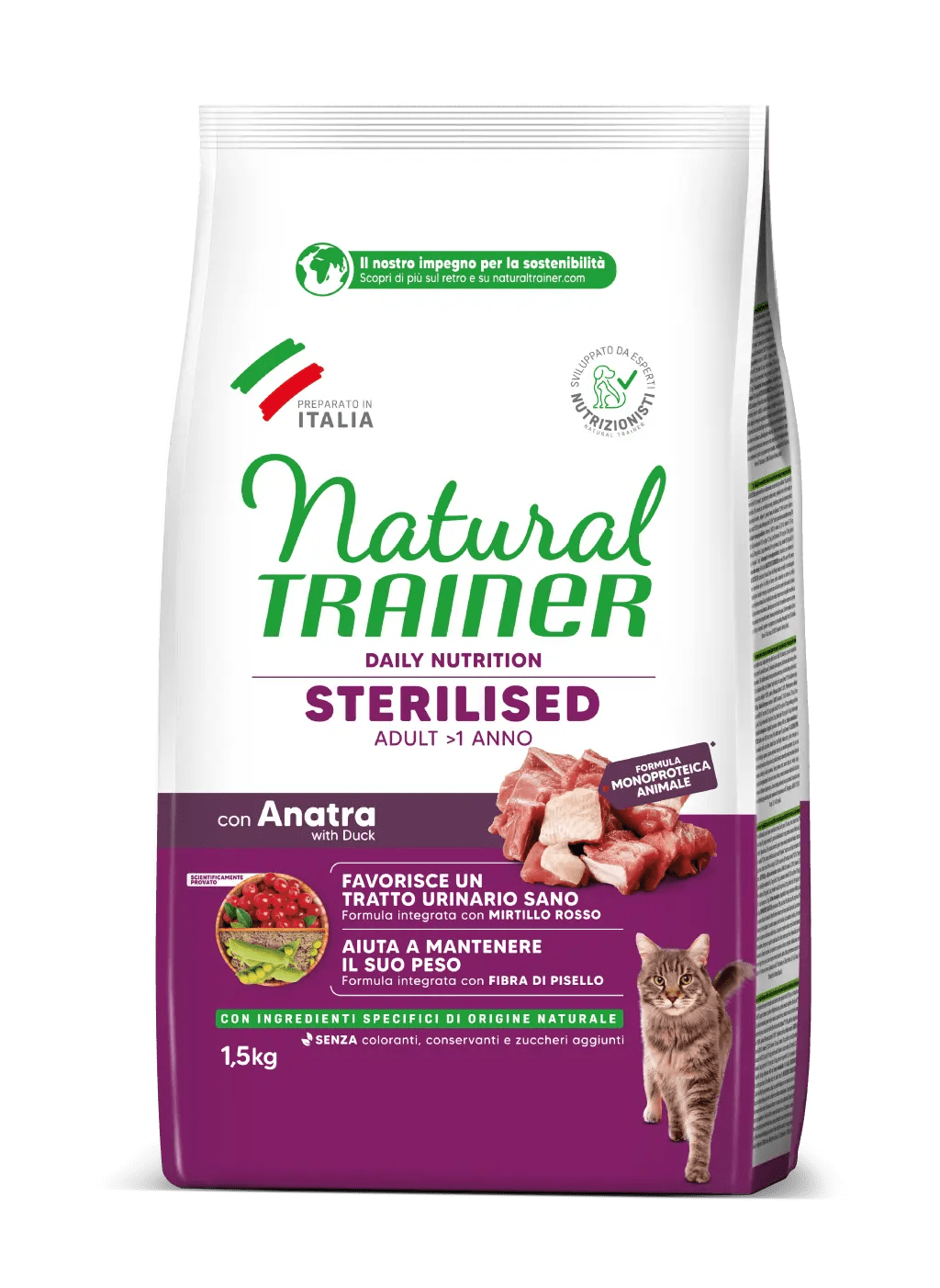 Natural Trainer Sterilised con Anatra 1,5kg