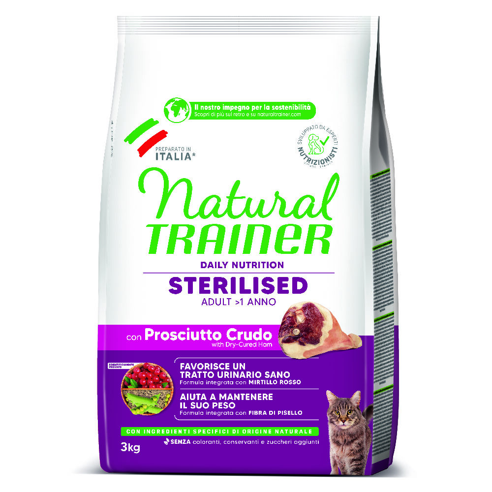 Natural Trainer Sterilised con Prosciutto Crudo 3kg