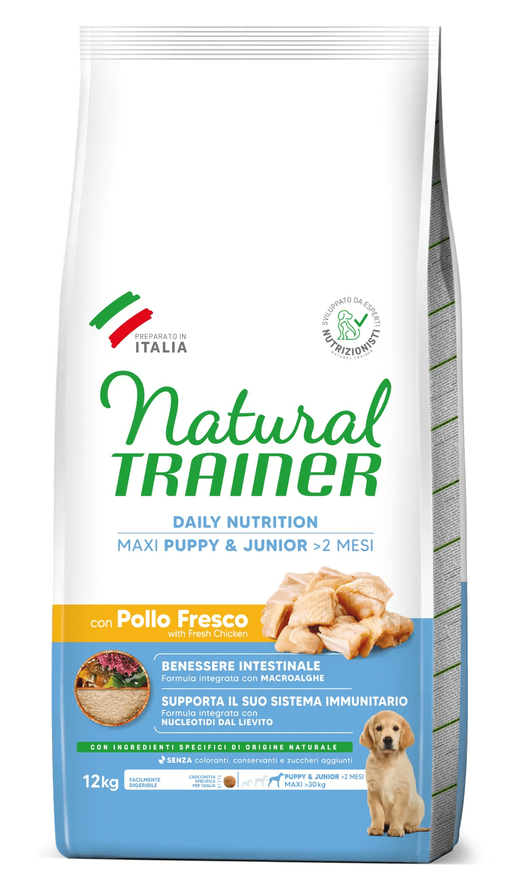 Natural Trainer Maxi Puppy&Junior con Pollo Fresco 12kg