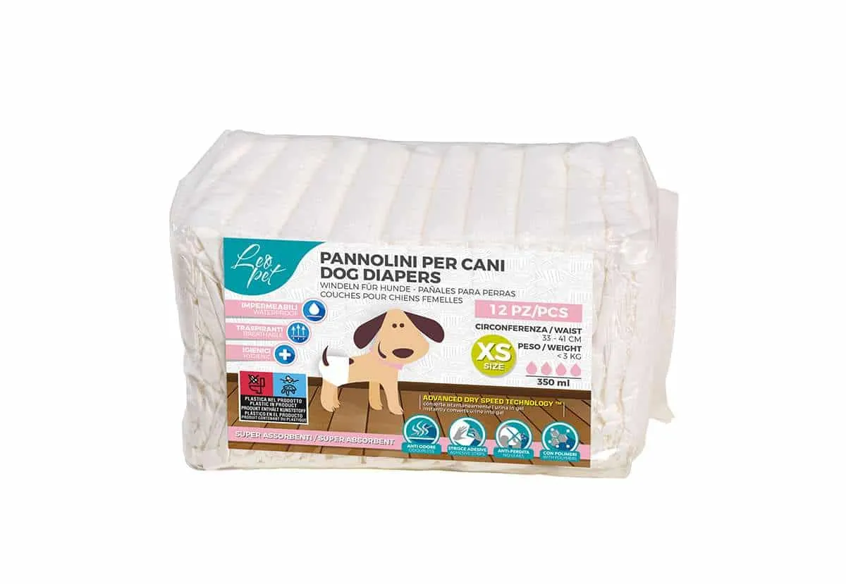 LeoPet Pannolini a Mutandina per Femmine 12pz XS