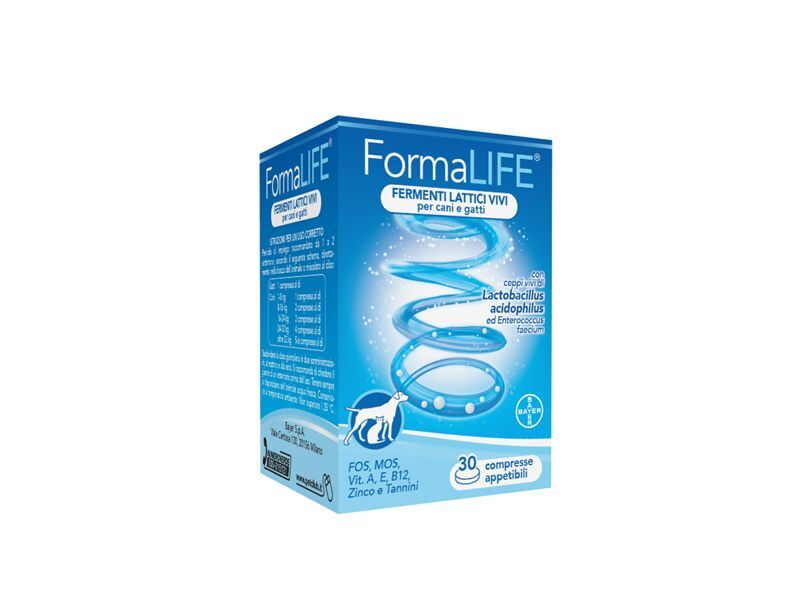 Elanco FormaLife Plus Fermenti Lattici per Cani e Gatti – 30 Compresse per il Benessere Intestinale