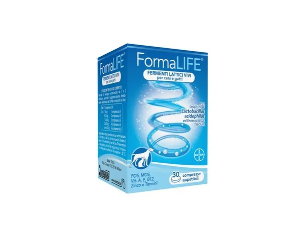Elanco FormaLife Plus Fermenti Lattici per Cani e Gatti – 30 Compresse per il Benessere Intestinale