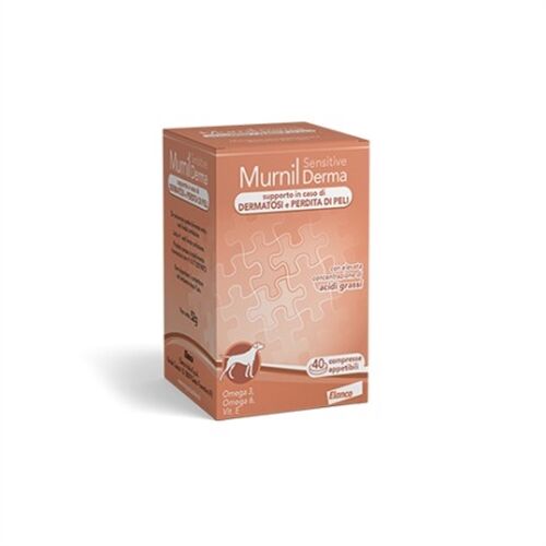 Murnil Sensitive Derma Tabs Integratore per Cani 40 Compresse – Supporto per Pelle Sensibile e Benessere Cutaneo