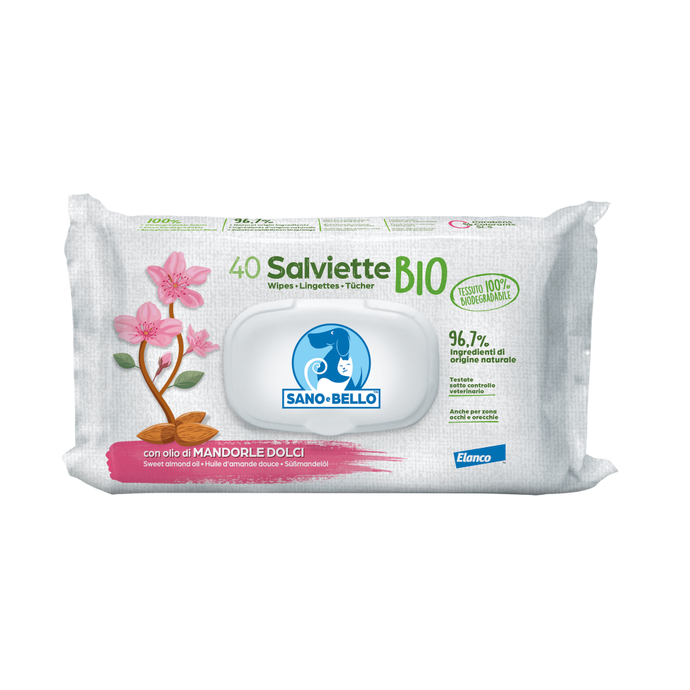 Sano e Bello Salviette Detergenti 50pcs Mandorle dolci