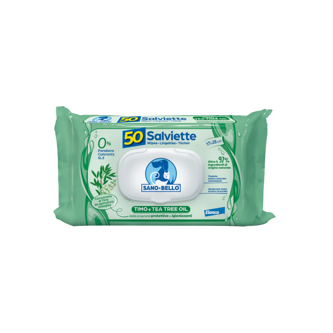 Sano e Bello Salviette Detergenti 50pcs Timo e Tea Tree Oil