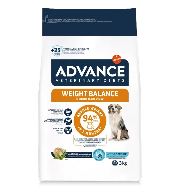 Advance Veterinary Diets Medium/Maxi Weight Balance – Crocchette Dietetiche per Cani di Taglia Media e Grande in Sovrappeso