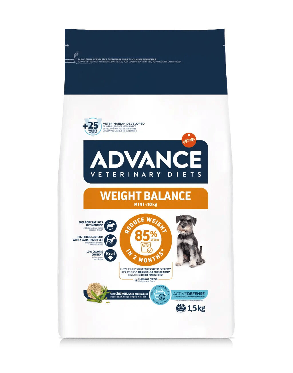 Advance Veterinary Diets Mini Weight Balance 1,5 Kg – Crocchette Dietetiche per Cani di Piccola Taglia in Sovrappeso