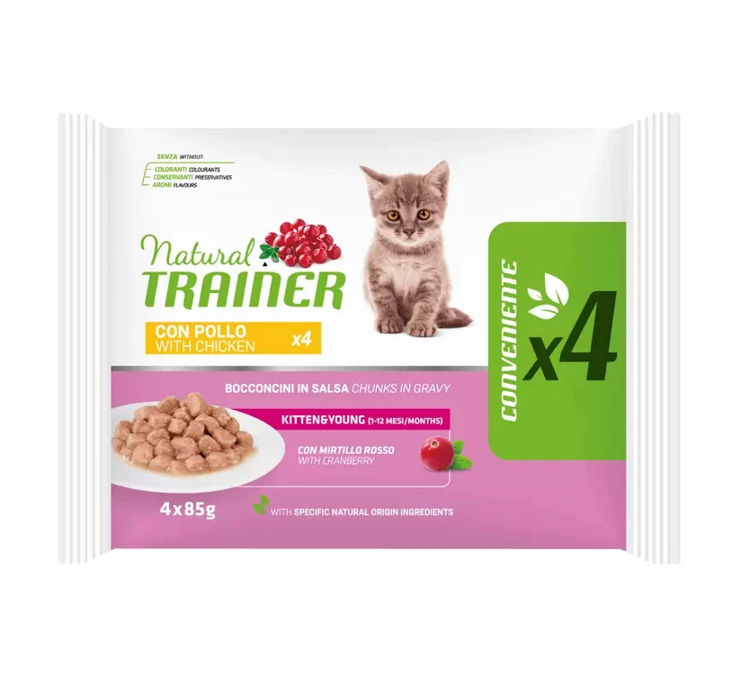 Natural Trainer Multipack 4x85g Pollo-Kitten