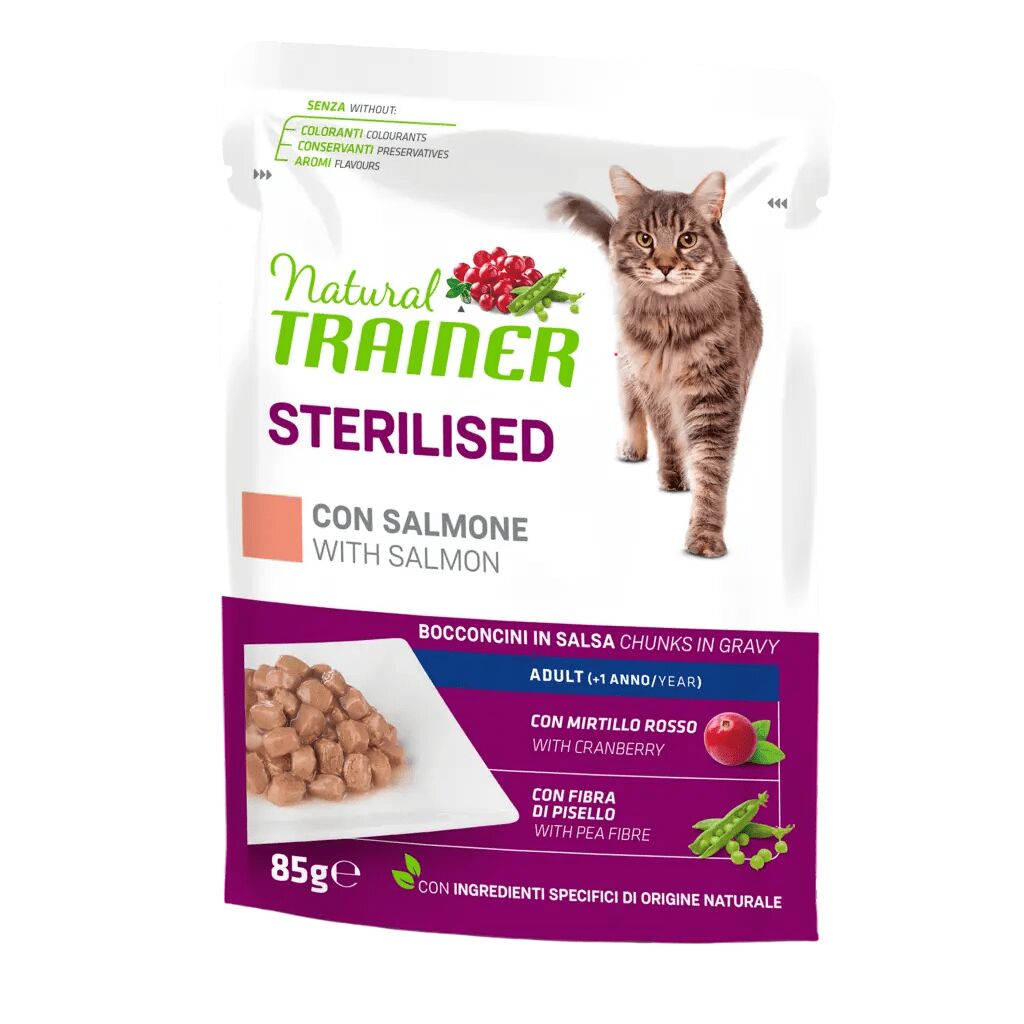 Natural Trainer Sterilised Adult Bocconcini in Salsa 85g Salmone