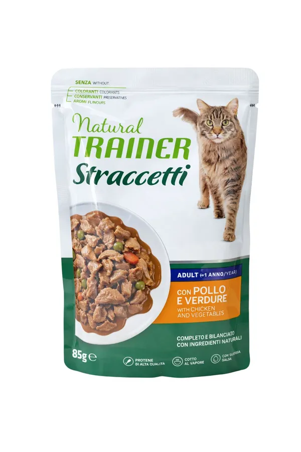 Natural Trainer Straccetti Adult Pollo e Verdure 85g