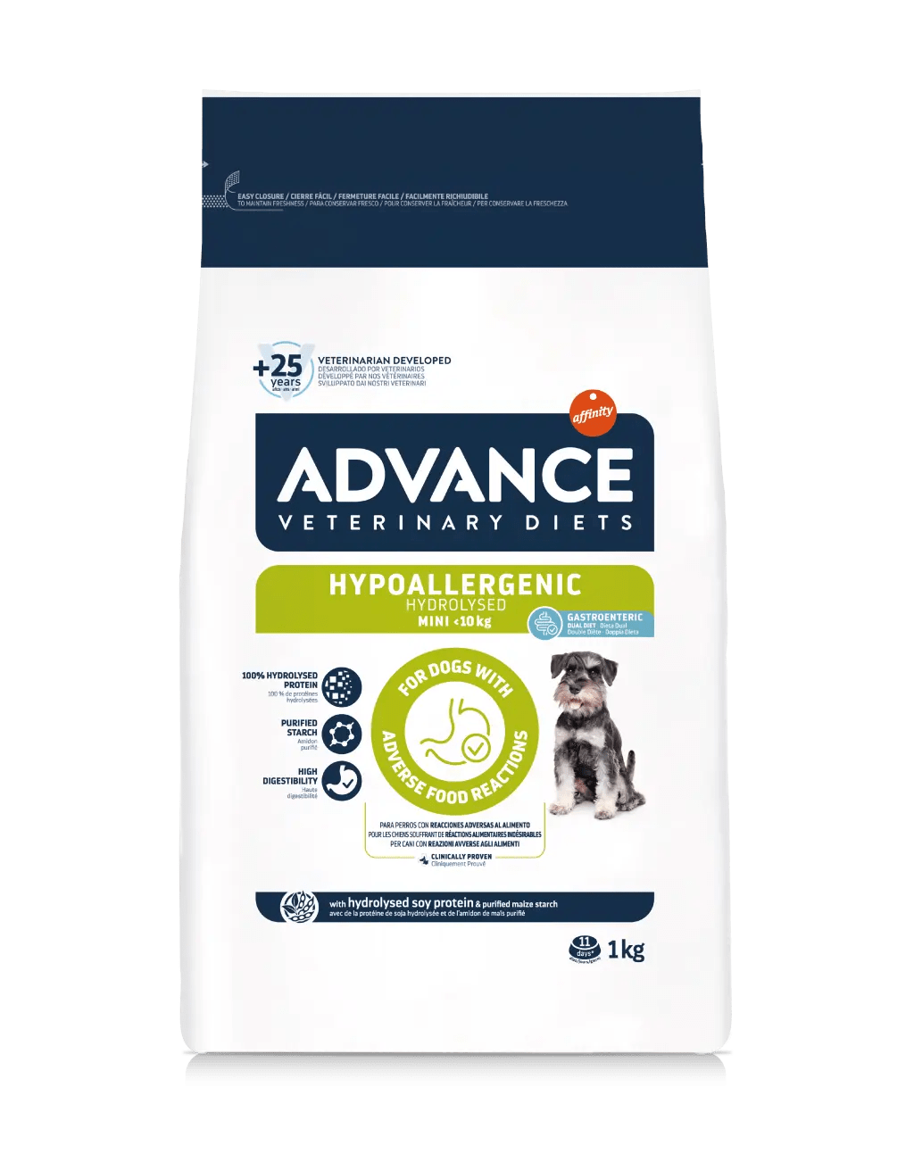 Advance Veterinary Diets Hypoallergenic Mini 1 Kg – Crocchette Dietetiche Ipoallergeniche per Cani di Piccola Taglia