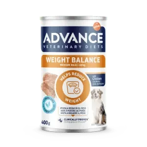 Advance Veterinary Diets Medium/Maxi Weight Balance 400 g – Alimento Dietetico per Cani in Sovrappeso di Taglia Media e Grande