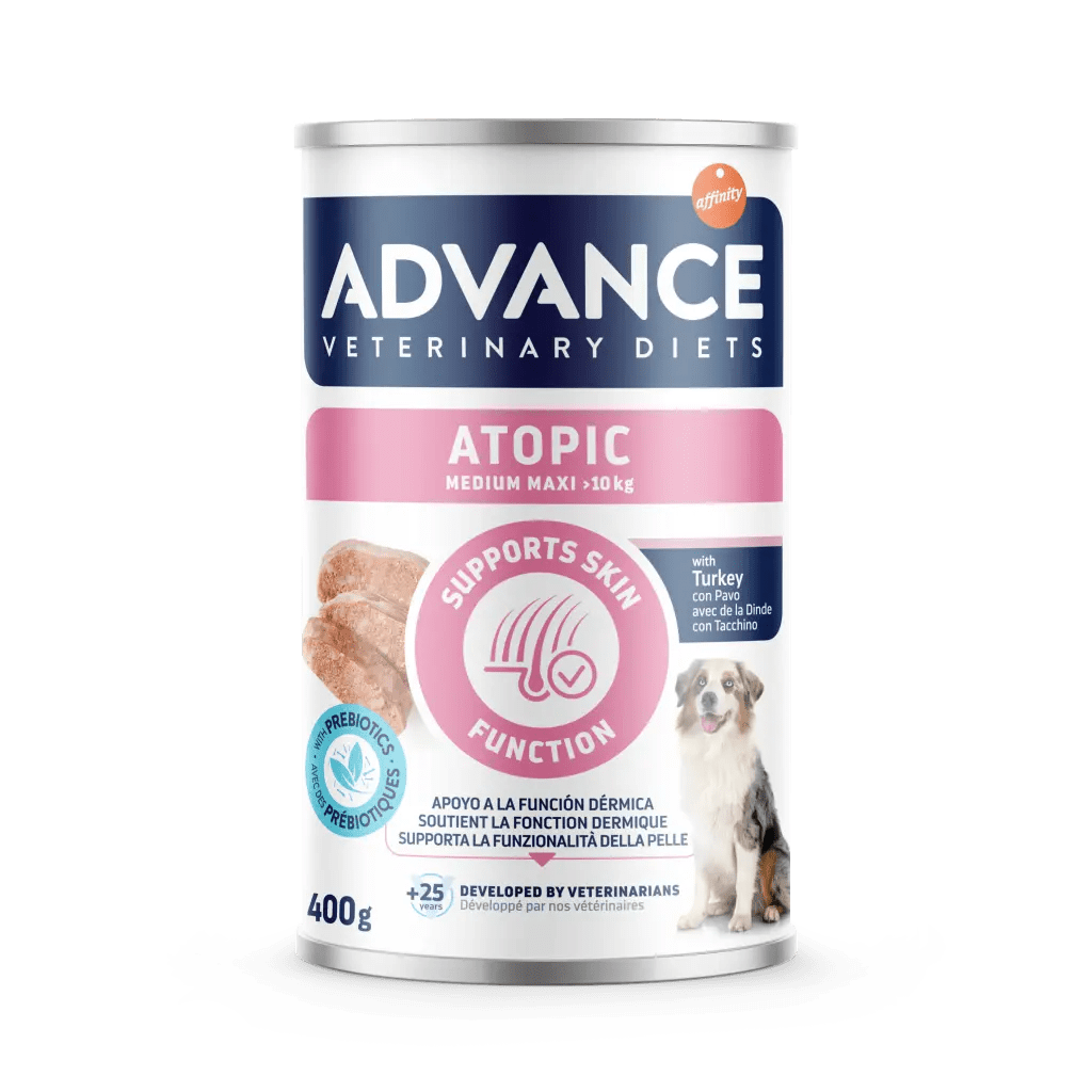 Advance Veterinary Diets Medium/Maxi Atopic 400 g – Alimento Dietetico per Cani con Dermatite Atopica