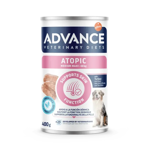 Advance Veterinary Diets Medium/Maxi Atopic 400 g – Alimento Dietetico per Cani con Dermatite Atopica