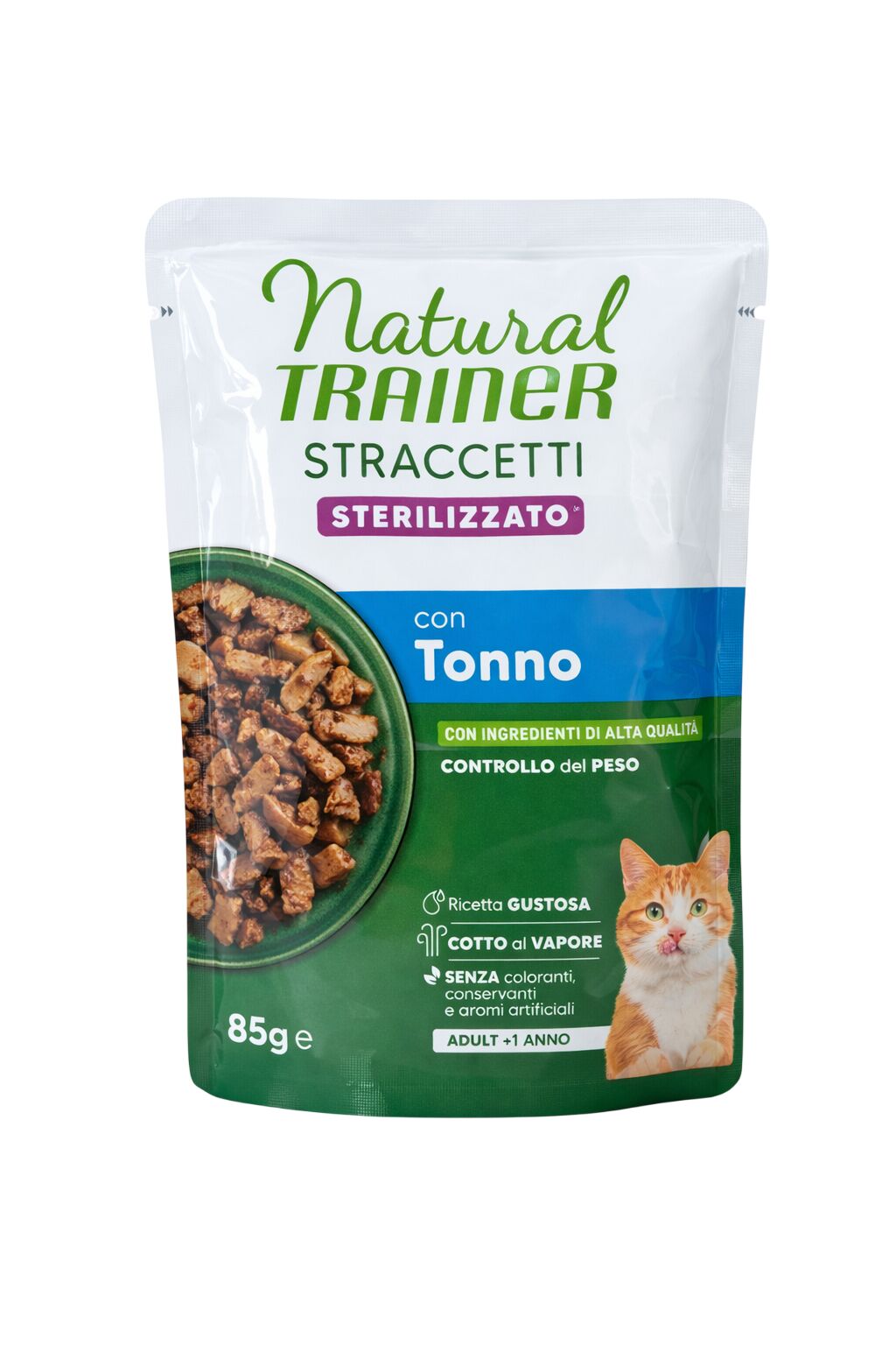 Natural Trainer Straccetti Sterilised Tonno 85g