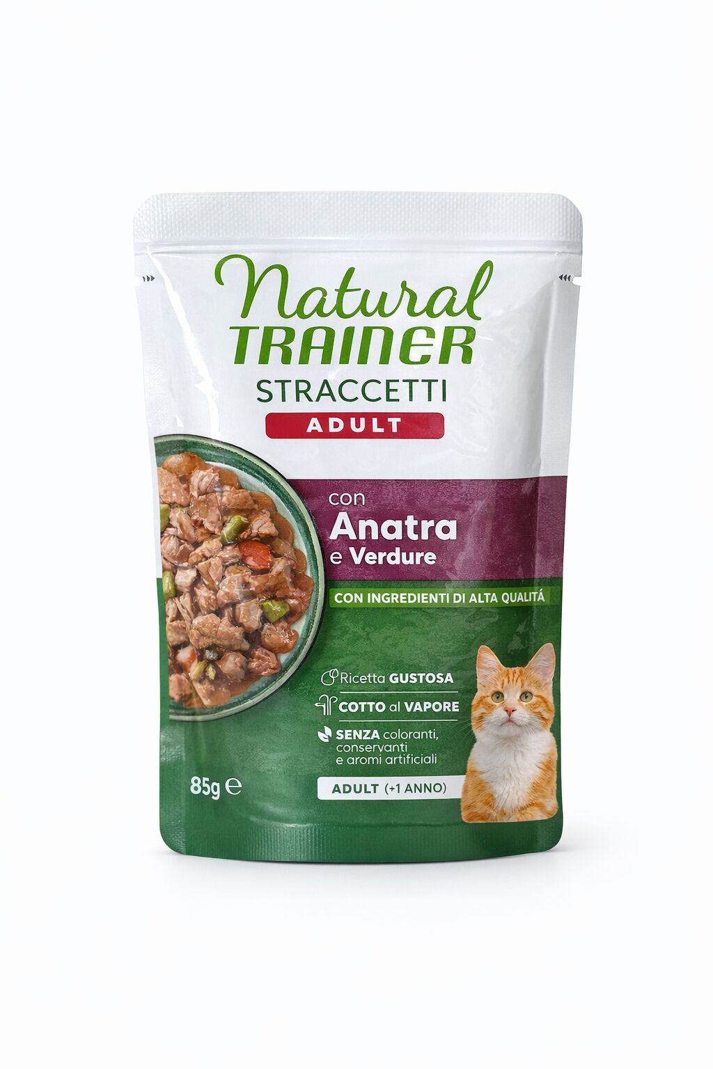 Natural Trainer Straccetti Adult Anatra e Verdure 85g