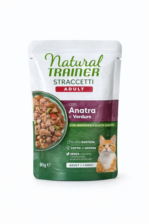 Natural Trainer Straccetti Adult Anatra e Verdure 85g
