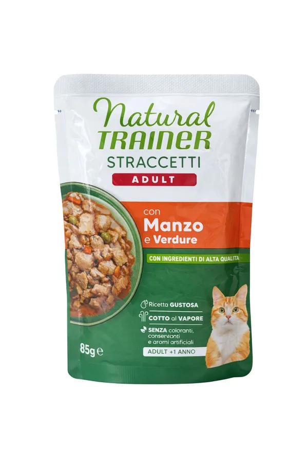 Natural Trainer Straccetti Adult Manzo e Verdure 85g