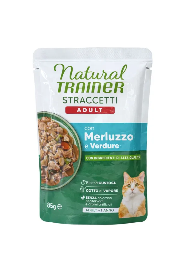 Natural Trainer Straccetti Adult Merluzzo e Verdure 85g