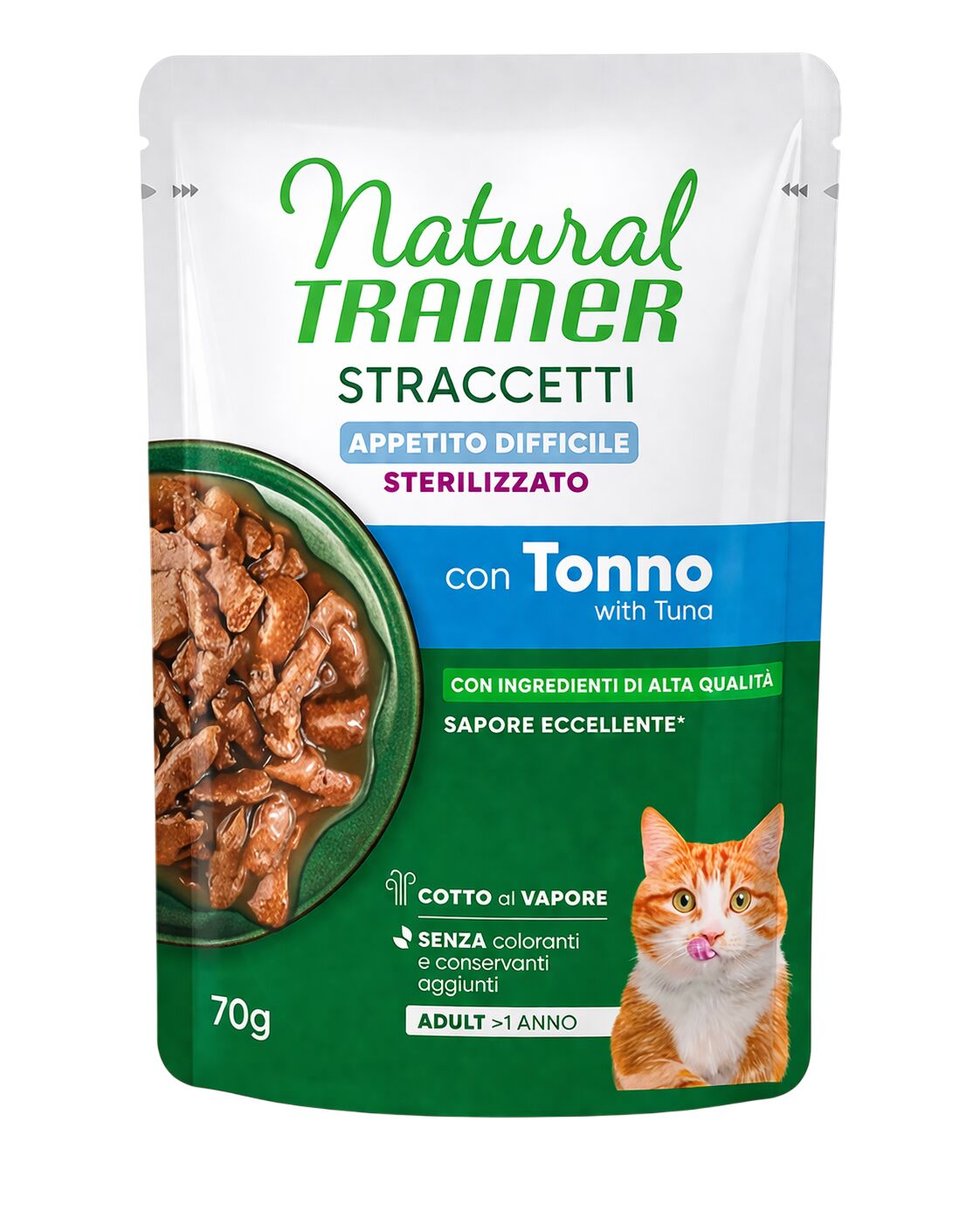 Natural Trainer Straccetti Sterilised Appetito Difficile Tonno 70g