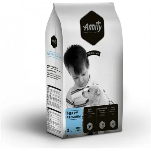Amity Premium Puppy & Junior Pollo – Crocchette Complete per Cuccioli e Cani Junior di Tutte le Razze
