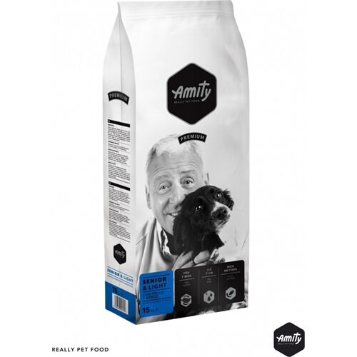 Amity Premium Senior & Light Pollo – Crocchette Complete per Cani Senior e Cani Adulti in Sovrappeso 15kg