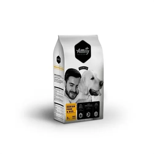 Amity Premium Adult Maiale e Riso – Crocchette Complete per Cani Adulti di Tutte le Razze