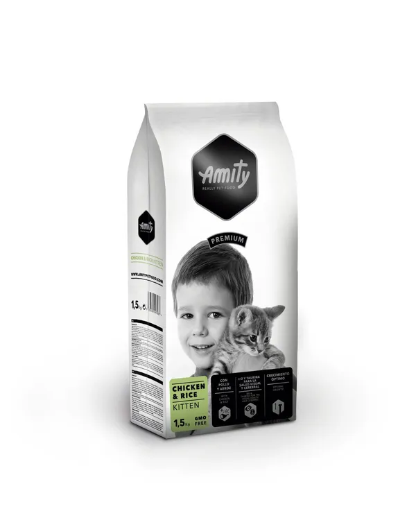 Amity Premium Cat Kitten Pollo e Riso – Crocchette Complete per Gattini in Crescita