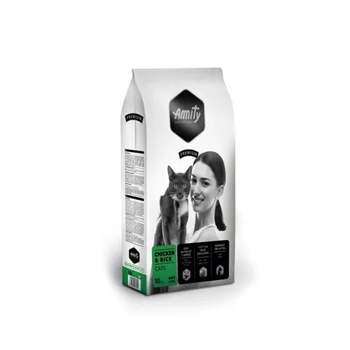 Amity Premium Cat Adult Pollo e Riso – Crocchette Complete per Gatti Adulti