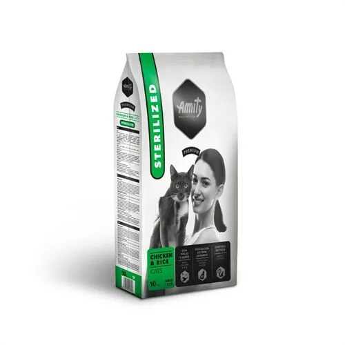 Amity Premium Cat Sterilised Pollo e Riso – Crocchette Complete per Gatti Adulti Sterilizzati