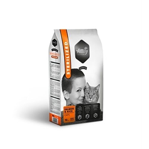 Amity Premium Cat Sterilised Salmone e Riso – Crocchette Complete per Gatti Adulti Sterilizzati 1,5kg