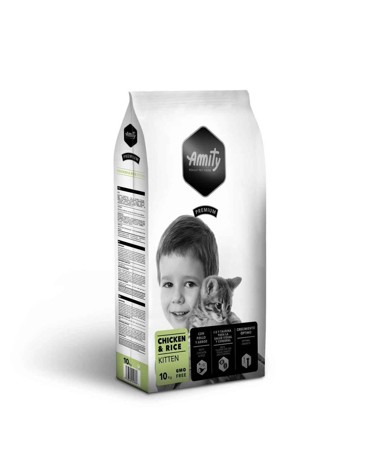 Amity Premium Cat Kitten Pollo e Riso – Crocchette Complete per Gattini in Crescita 10kg