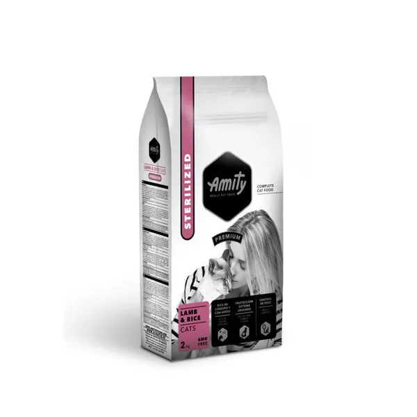 Amity Premium Cat Sterilised Agnello e Riso – Crocchette Complete per Gatti Adulti Sterilizzati