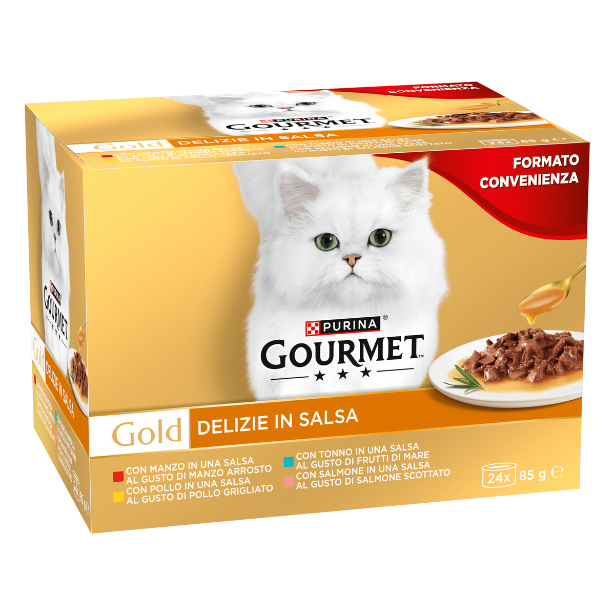 Gourmet Gold Multipack Delizie in Salsa 24×85 g – Alimento Umido Completo per Gatti Adulti