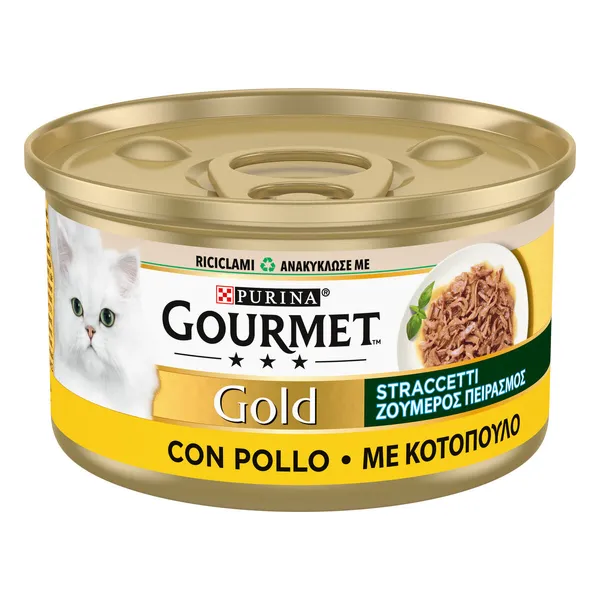 Gourmet Gold Straccetti 85 g – Alimento Umido Completo per Gatti Adulti