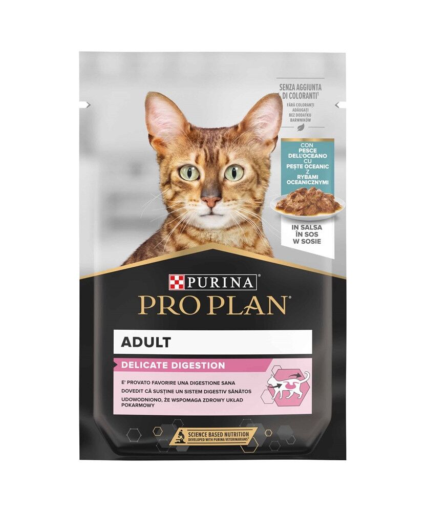 Purina Proplan Adult Delicate Pezzetti in Salsa con Pesce Dell'Oceano 85g