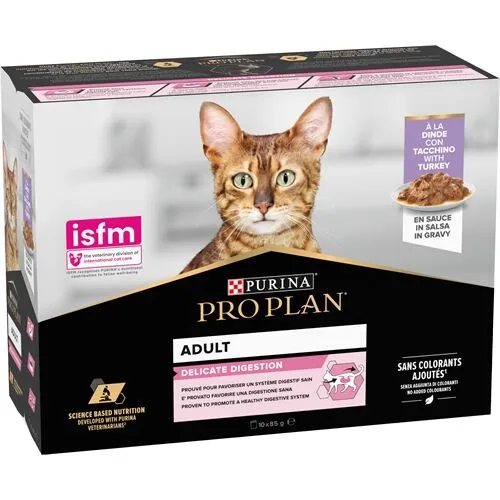 Proplan Multipack Adult Delicate Stracetti di Tacchino in Salsa 10x85g