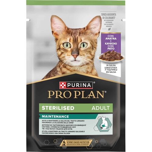 Purina ProPlan Sterilised Adult Bustine in Salsa 85g Anatra