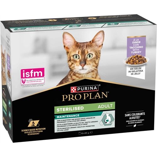 Proplan Multipack Adult Sterilised Stracetti di Tacchino in Gelatina 10x85g