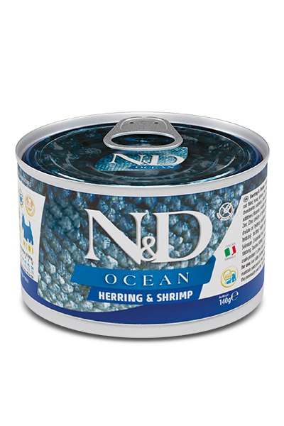 N&D Ocean Canine 140g Aringa e gamberetto - Adult mini
