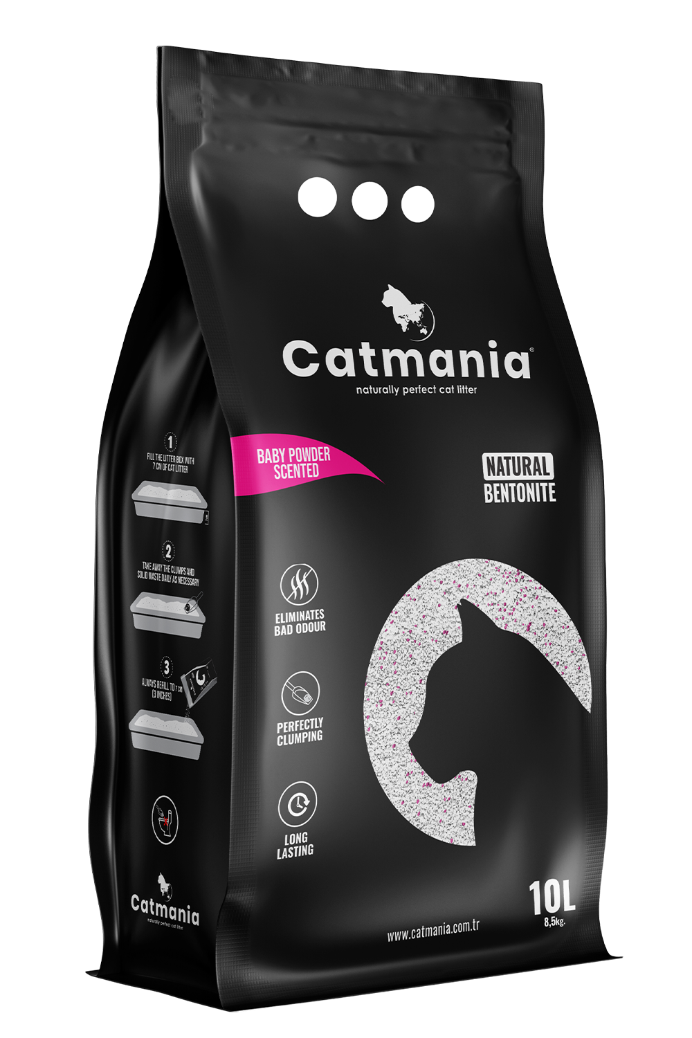 Catmania Lettiera Agglomerante in Bentonite per Gatti al Talco 10lt