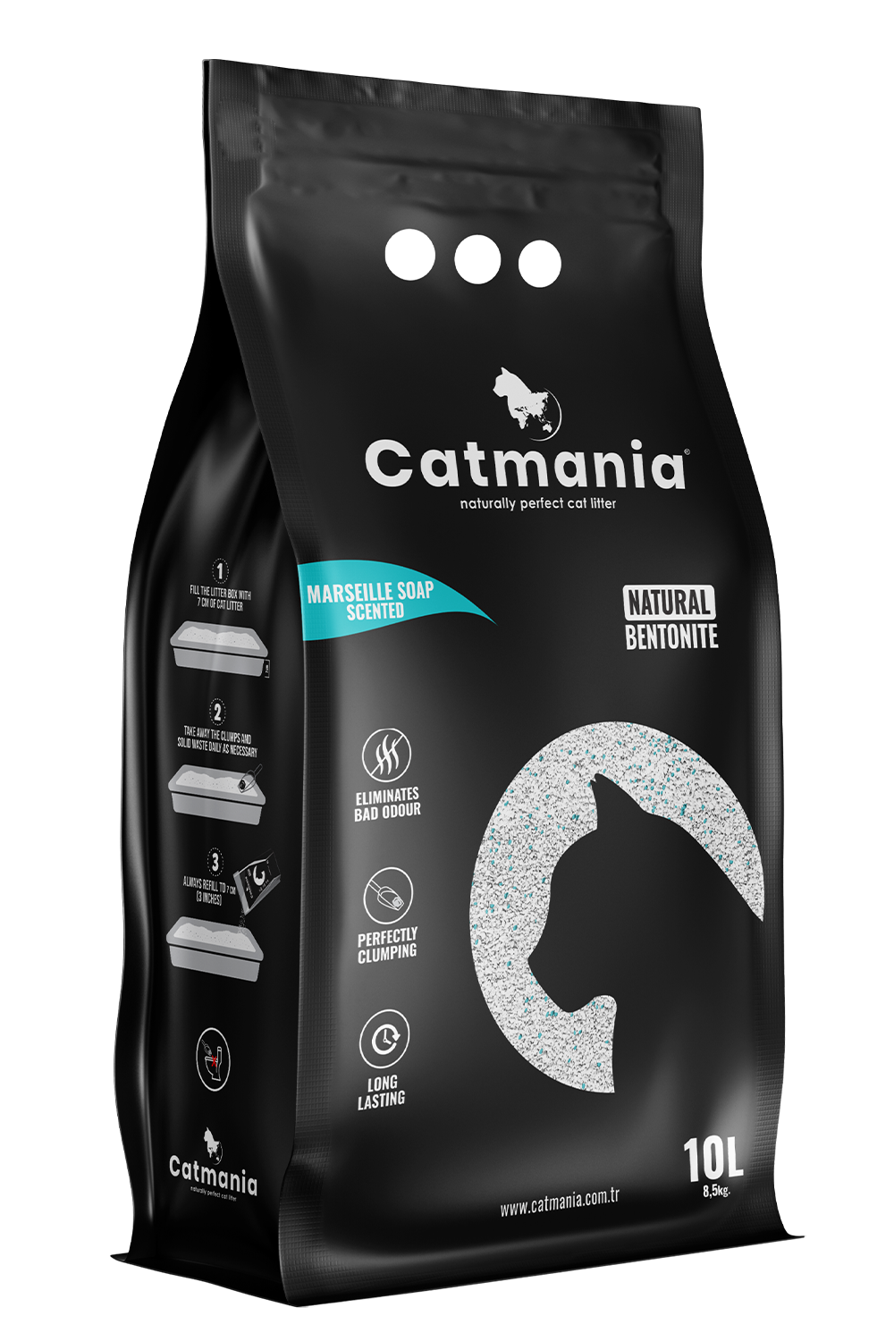 Catmania Lettiera Agglomerante in Bentonite al Profumo di Sapone di Marsiglia per Gatti 10lt