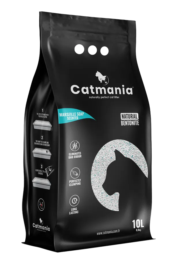Catmania Lettiera Agglomerante in Bentonite al Profumo di Sapone di Marsiglia per Gatti