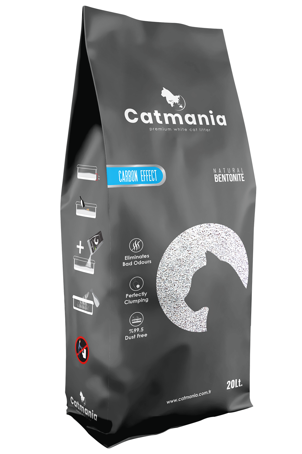 Catmania Lettiera Agglomerante in Bentonite con Carboni Attivi per Gatti 20lt