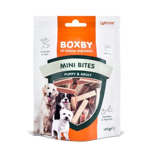 Boxby Mini Bocconcini 100 g – Snack Naturali con Pollo e Pesce per Cani