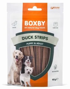 Boxby Straccetti d’Anatra 90 g – Snack Naturale con Petto d’Anatra Essiccato per Cani